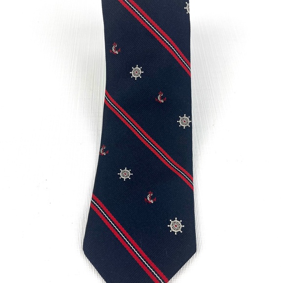 VINTAGE Watch Hill By Berkley Neck Tie Mens Necktie NAUTICAL Red/White/Blue 3x58 - Picture 2 of 8